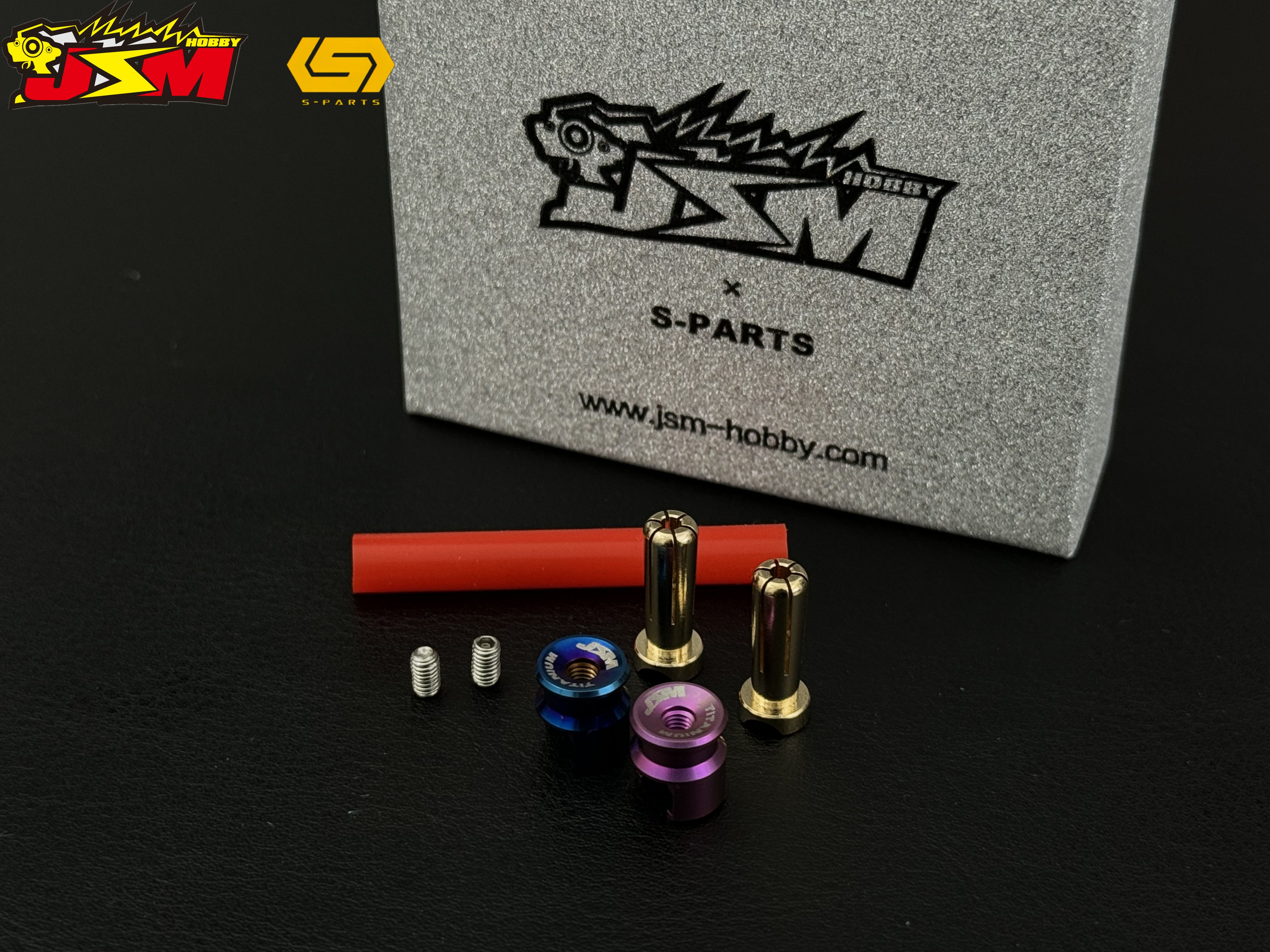 JSM Hobby TITANIUM Battery Grips with bullet plugs 4/5mm